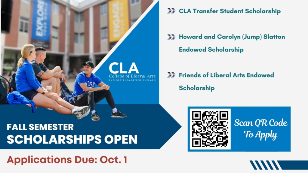 Fall semester scholarship image with qr